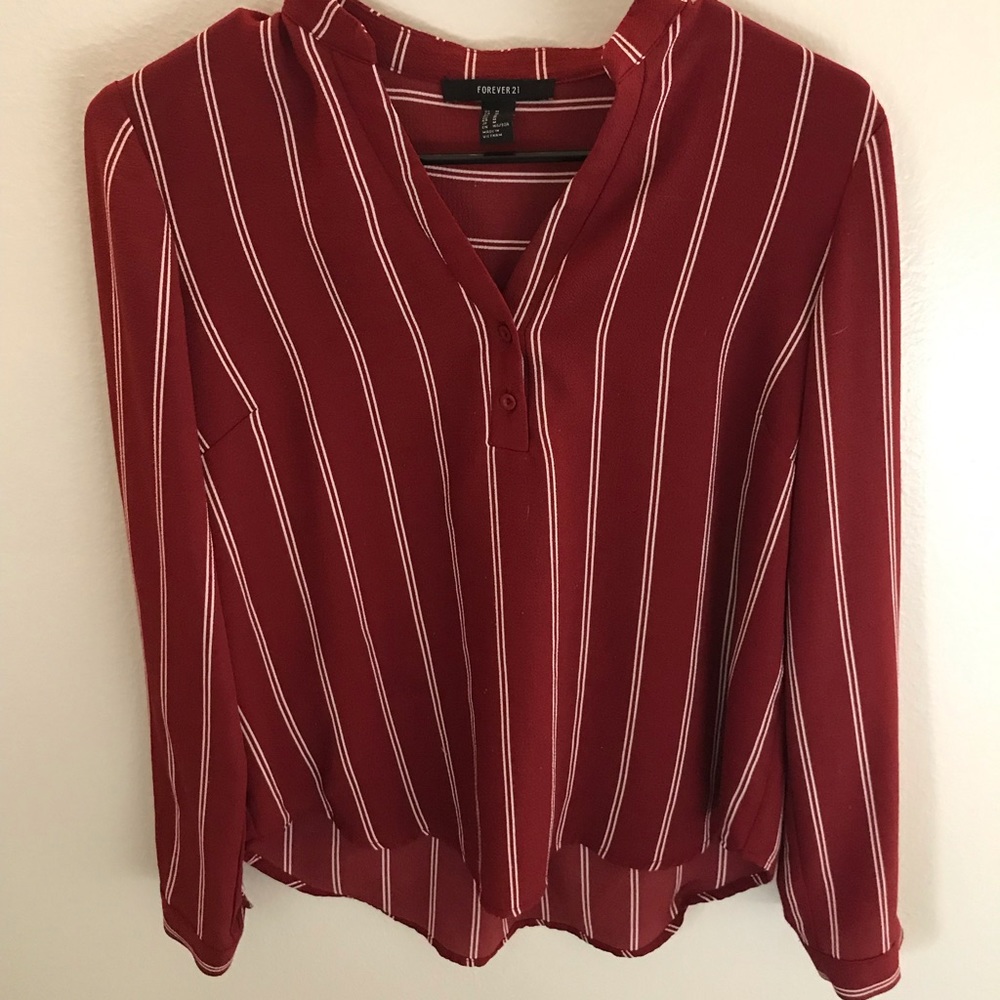 Red and white striped dress shirt